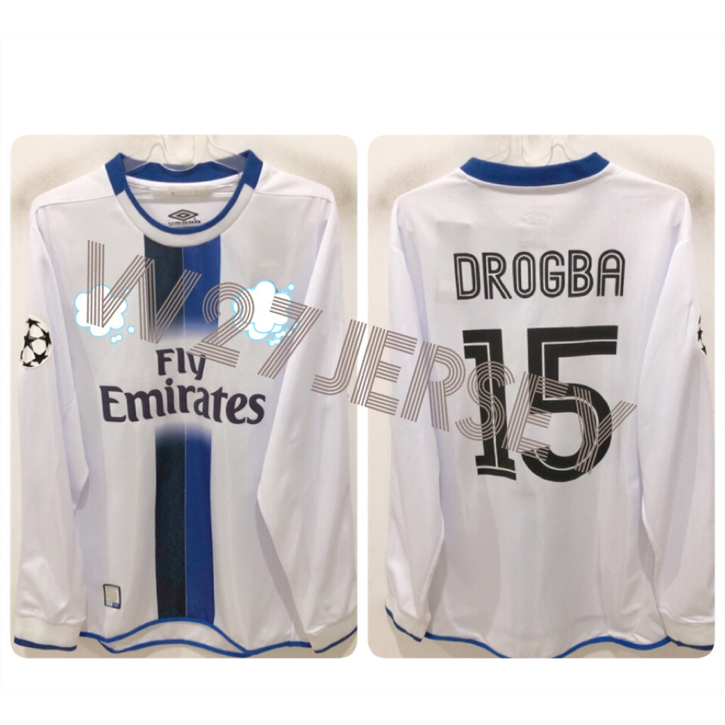 JERSEY RETRO - CHELSEA AWAY LONGSLEEVE 2003-2004 name player Drogba, Robben + Patch UCL