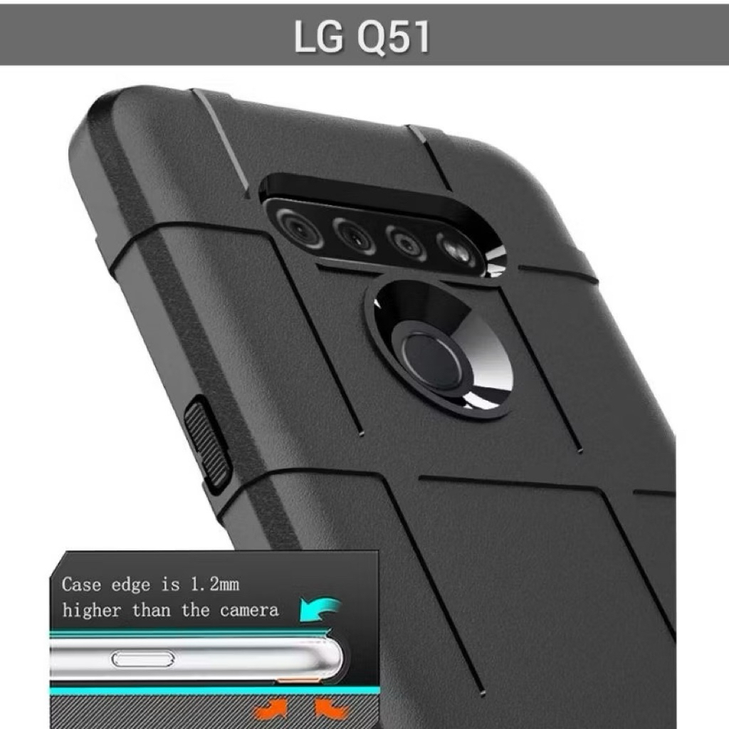 Casing LG Q51 Hard Case Rugged Shield Armor Shockproof Protective Case - Black Matte