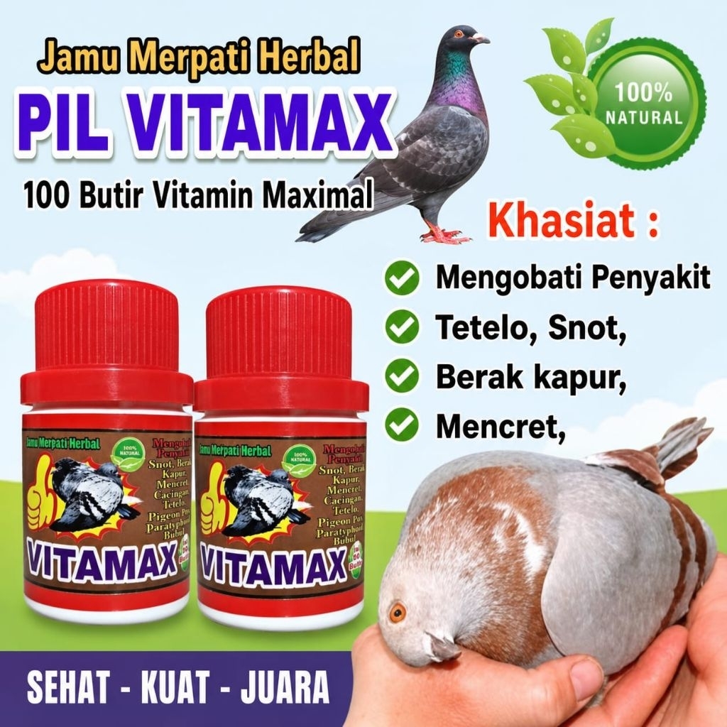 JAMU MERPATI TETELO VIAMAX ISI 100 BUTIR PALING AMPUHpil edan merpati kolong losdor pil edan asli pi