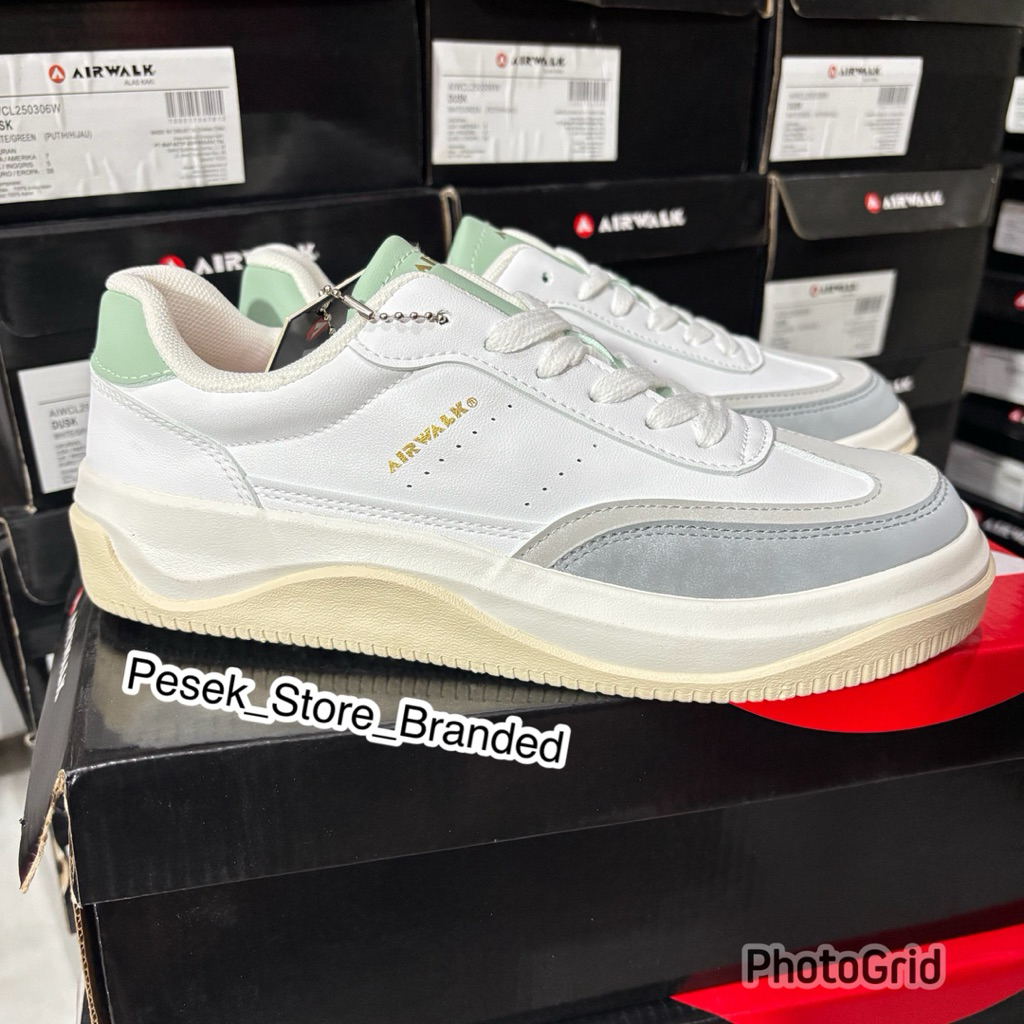Sepatu Airwalk Dusk warna putih hijau size 38,39,40 original