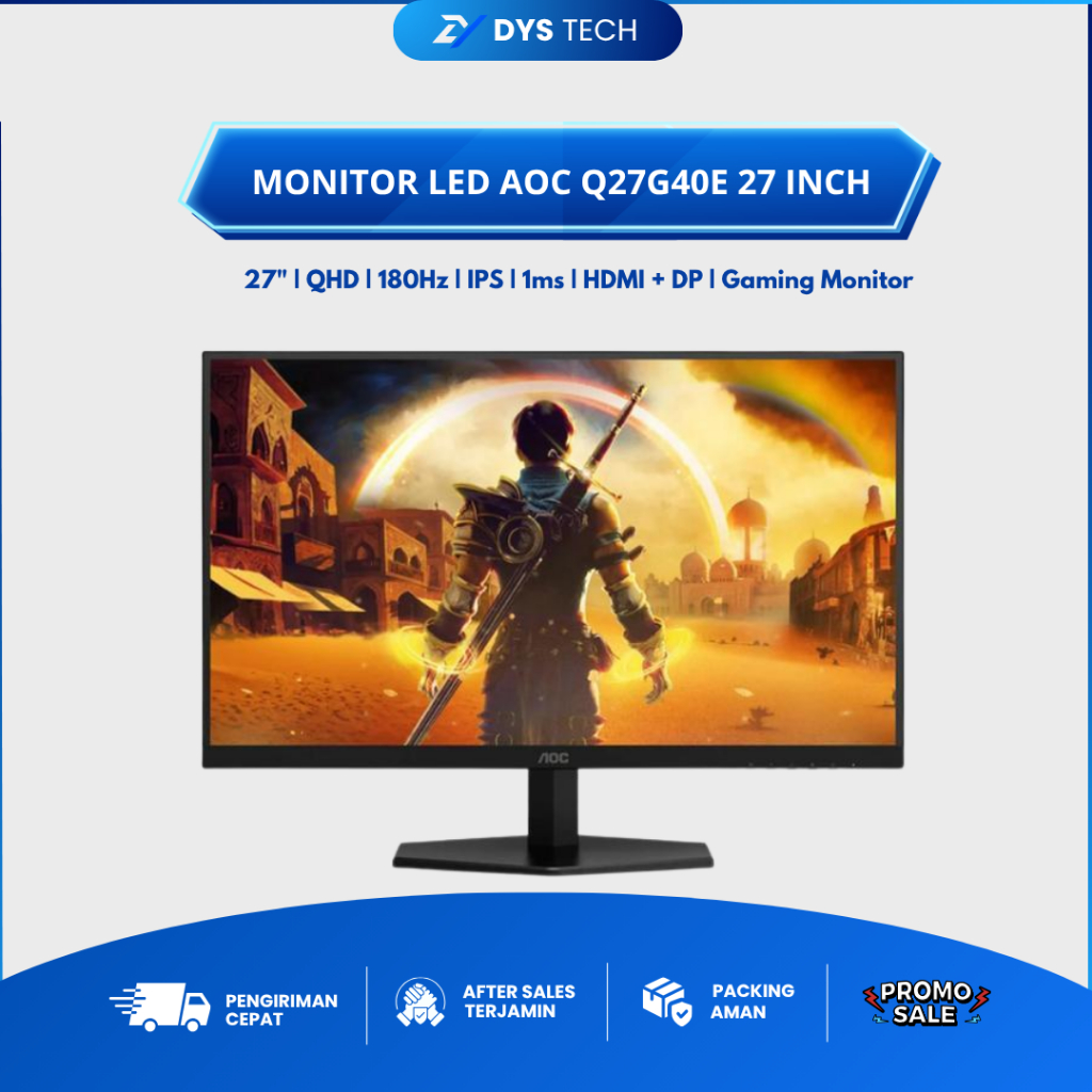Monitor LED AOC Q27G40E 27" HDR10 QHD 2K IPS 180Hz 1ms Gaming Monitor