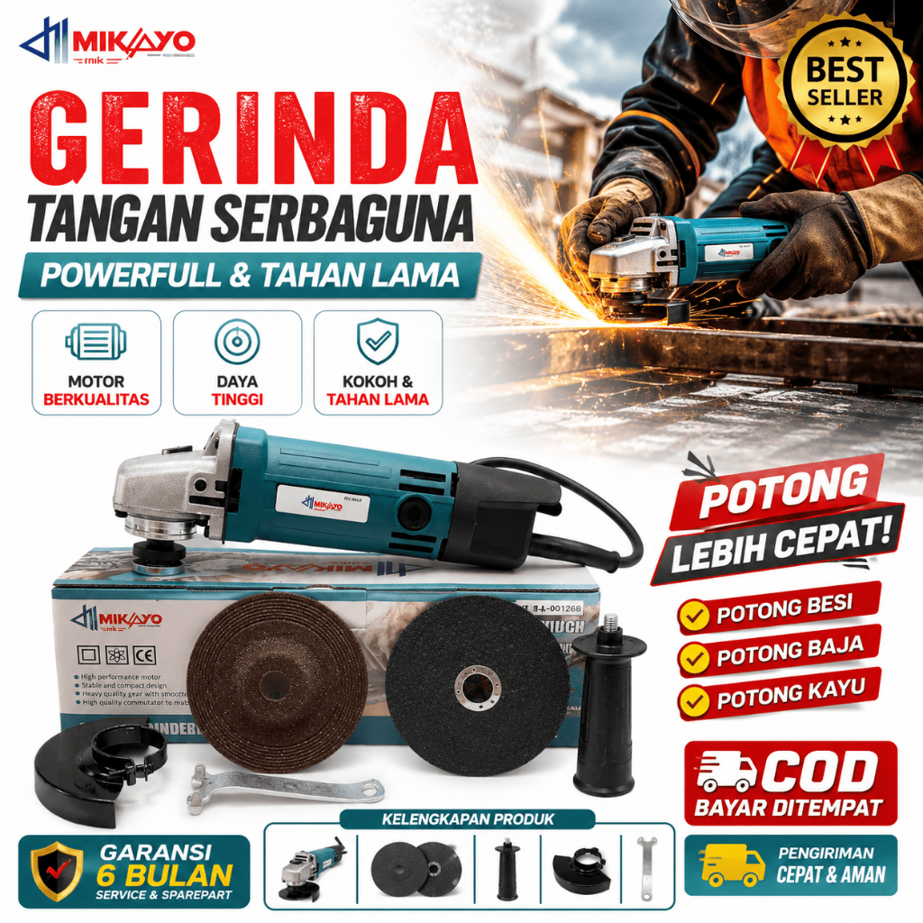 MIKAYO Mesin Gerinda berkualitas Grinda Tangan, Poles,Piringan Amplas,Amplas | Gerinda Tangan Murah