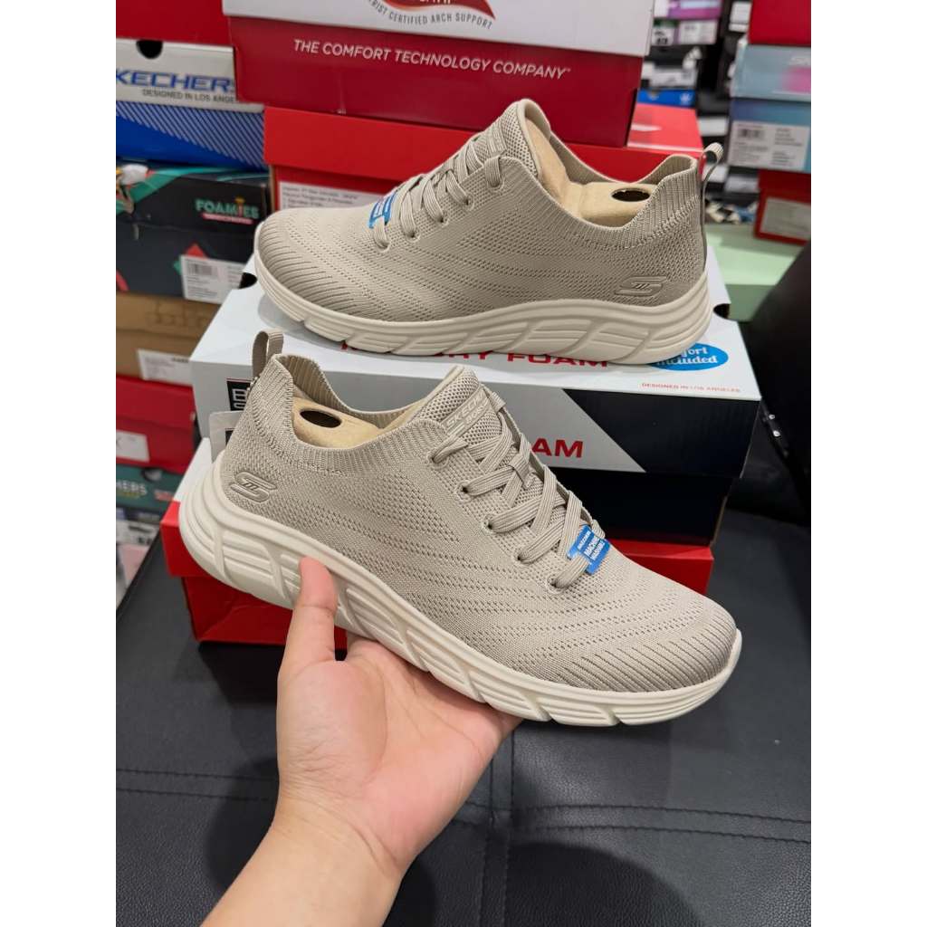 SEPATU SNEAKERS WANITA BOBS B FLEX LO TAUPE 117591 TAUPE