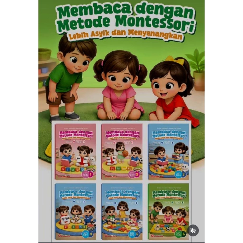 Serba Jaya Buku Anak Membaca dengan Metode Montessori untuk Paud TK SD