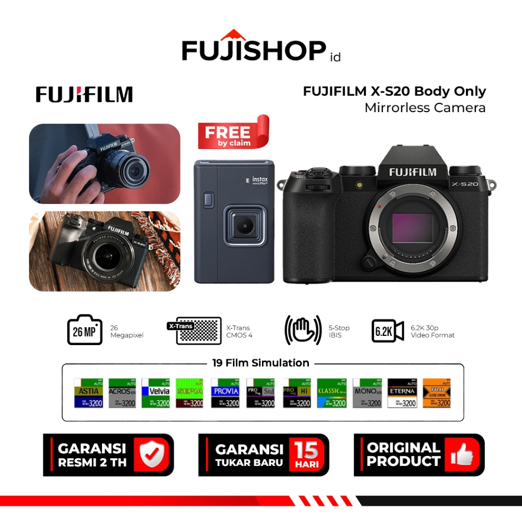 Fujifilm XS20 Fujifilm X-S20 Kamera Mirrorless Garansi Resmi