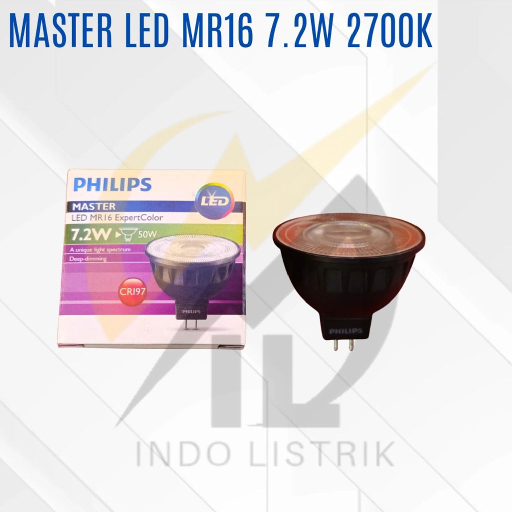 Lampu Philips MR16 Master Led 7.2w 2700K Kuning Dimmable / Philips MR16 Master Led 7.2w 2700K Kuning