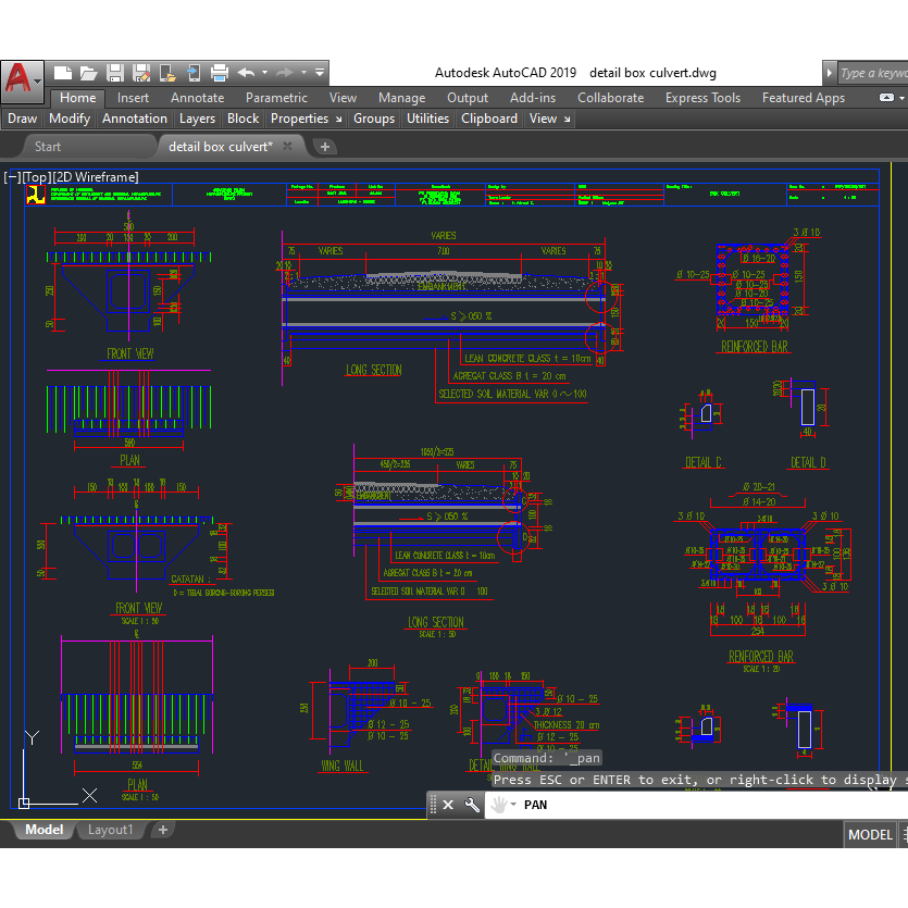 Gambar Detail Box Culvert format dwg