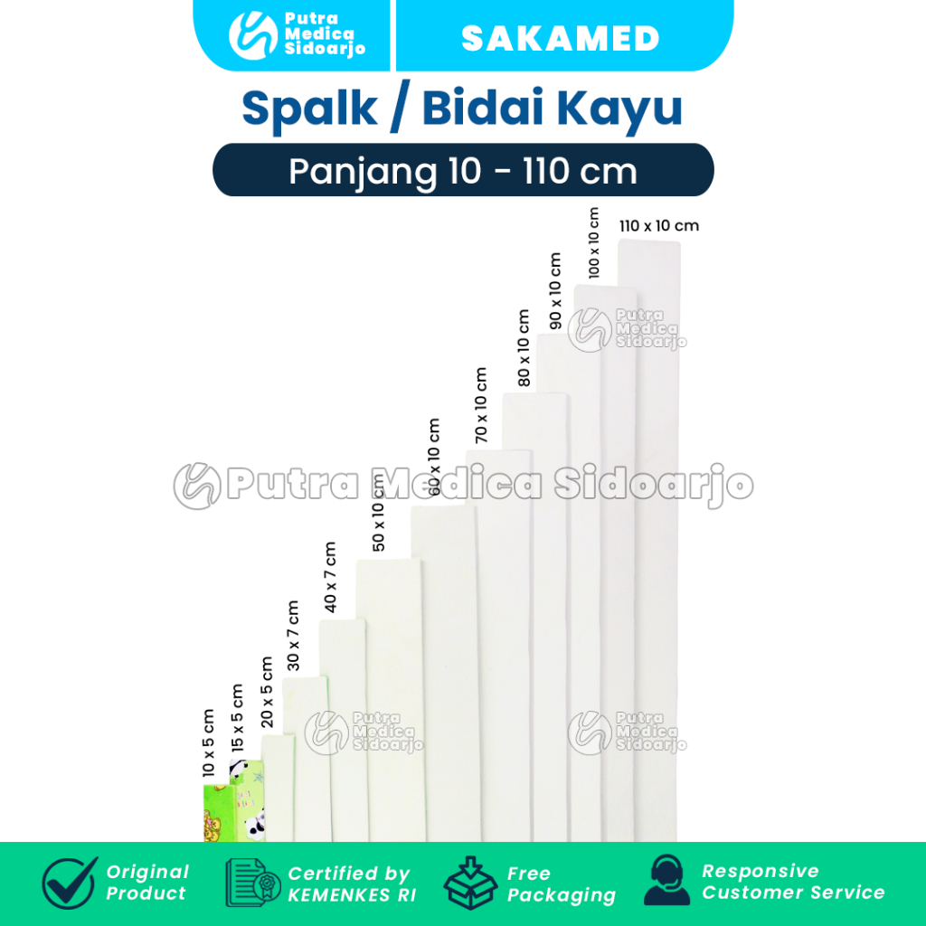 Spalk Bidai Kayu Spons 80cm x 10cm x 8mm - 1pc / Gips Patah Tulang / Penyangga Cedera Kaki Tangan