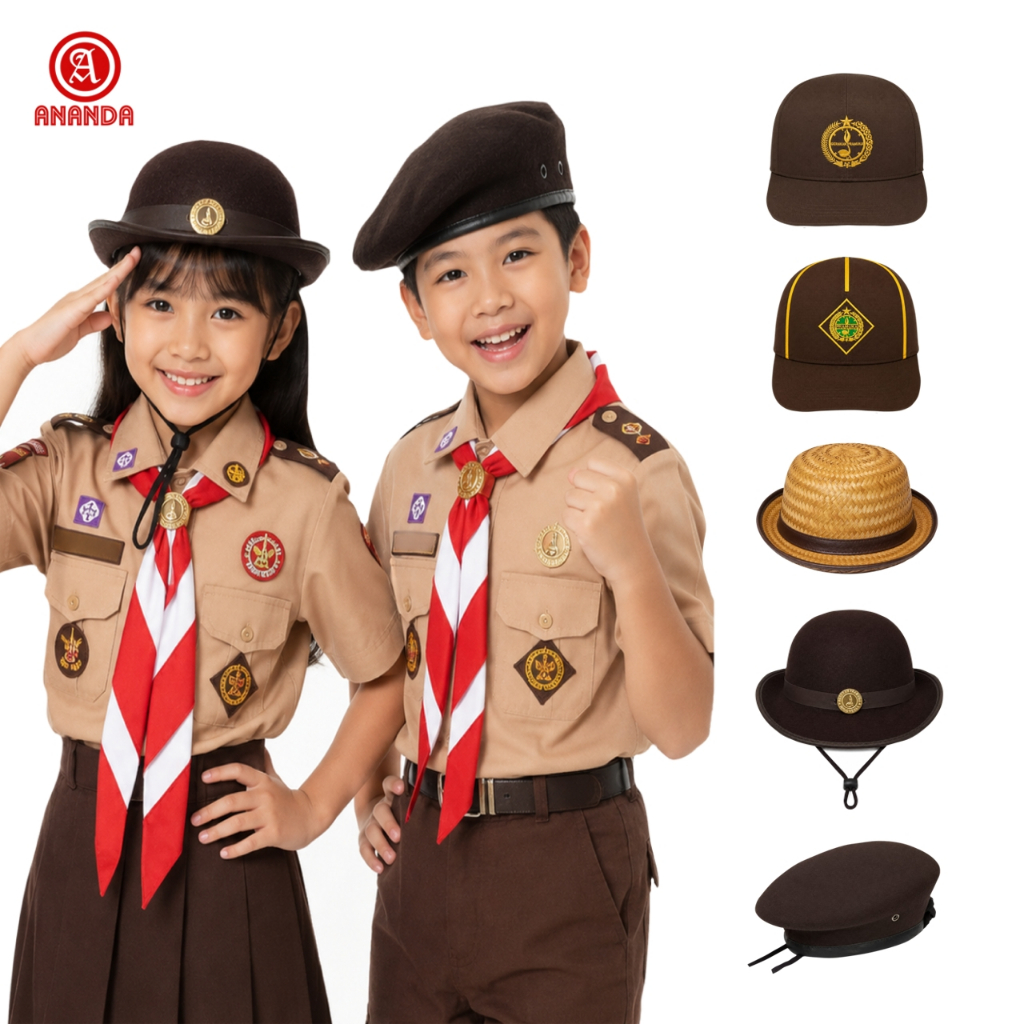 Topi Pramuka Siaga, Penggalang, Penegak: Boni Laken & Anyam, Baret Laken | Topi Pramuka SD, SMP, SMA