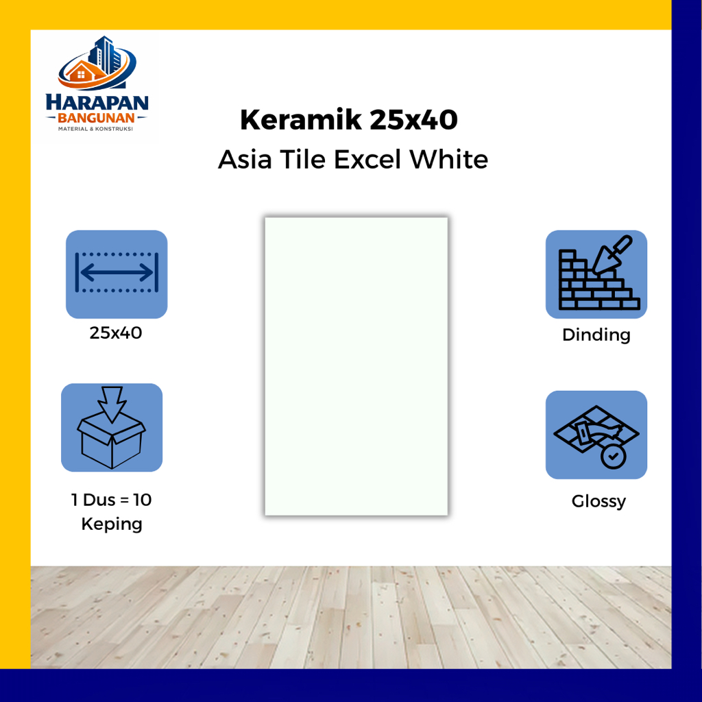 Keramik Dinding 25x40 Asia Tile Putih