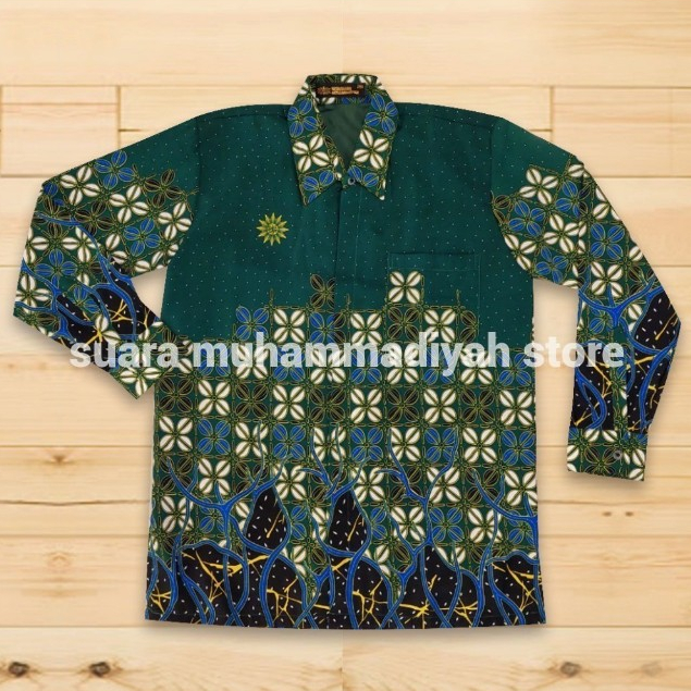 Baju Batik Muhammadiyah Nasional - Sanwos-Hijau-Furing-Panjang