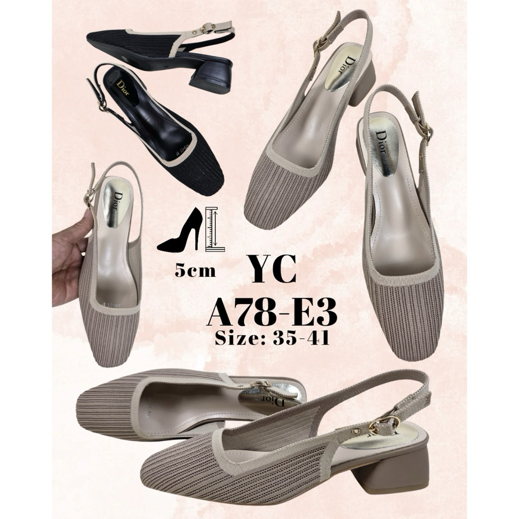 TERMURAH Sepatu YC-A78-E3 Slingback Pump Technical Fabric 5cm / Sepatu kerja kantor wanita / Heels w