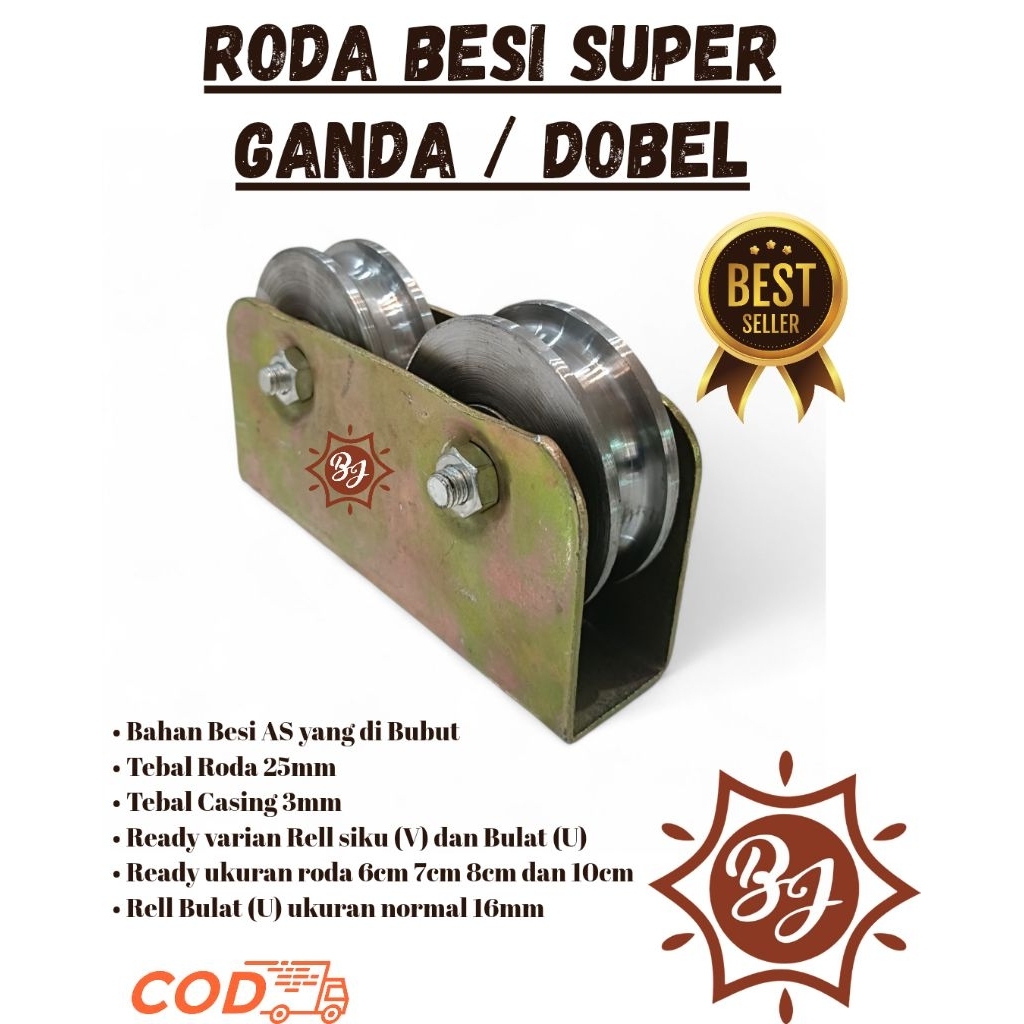 Roda Pagar Besi SUPER Ganda Dobel // Roda Besi Ganda // Roda Ganda// Roda Besi Dobel