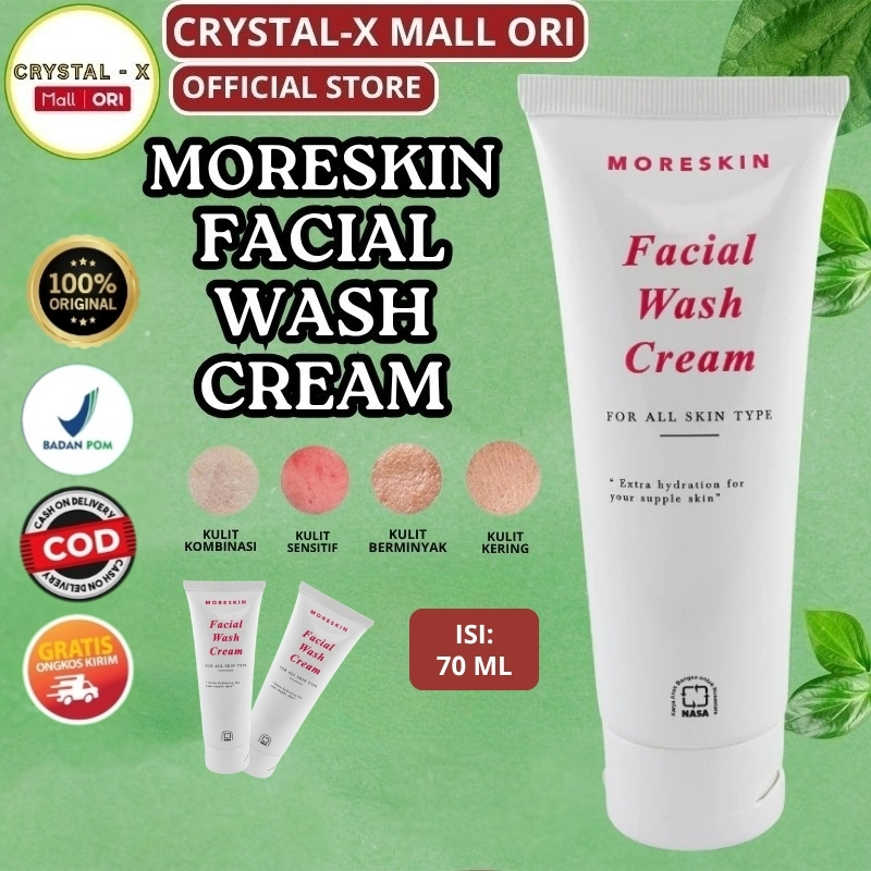 Moreskin Facial Wash Cream Pembersih Wajah Melembapkan & Seimbangkan pH Kulit Facial Wash Nasa