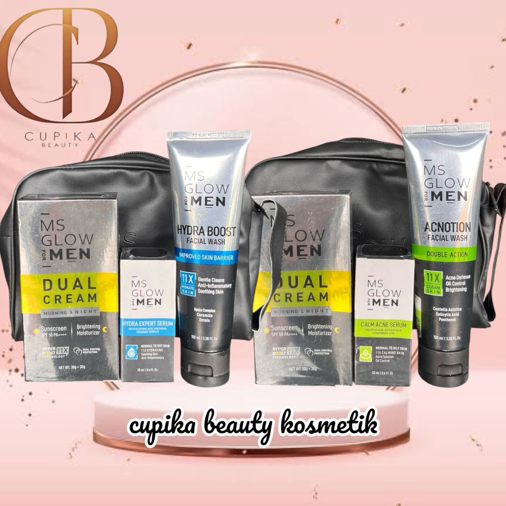 cnu] MS GLOW MEN paket perawatan wajah pria 3in1 basic skincare - ms glow