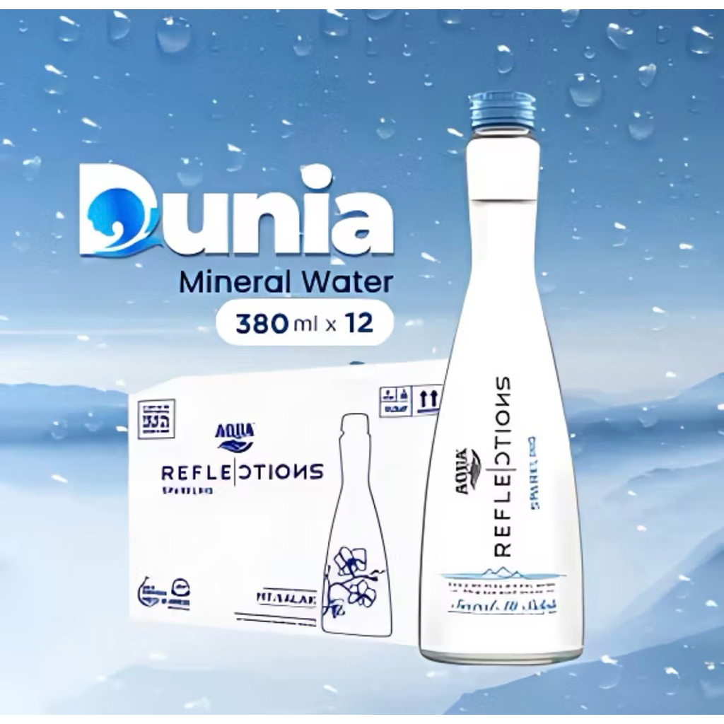 Aqua Reflections Sparkling Mineral Water 380ml [ Dus isi 12 Botol ]