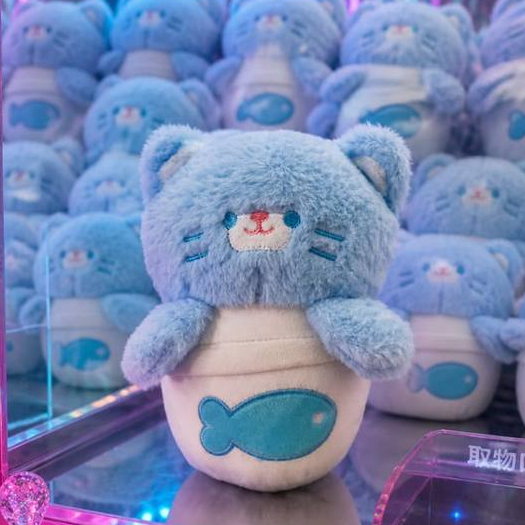 BONEKA CAPIT FUNIFUN OH SOME KKV TIMEZONE - BLUE CAT KUCING BIRU PUTIH