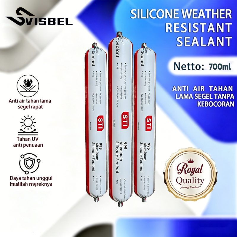 Silicone Sealant Sosis Netral Lem Kaca Aluminium Logam 590ml