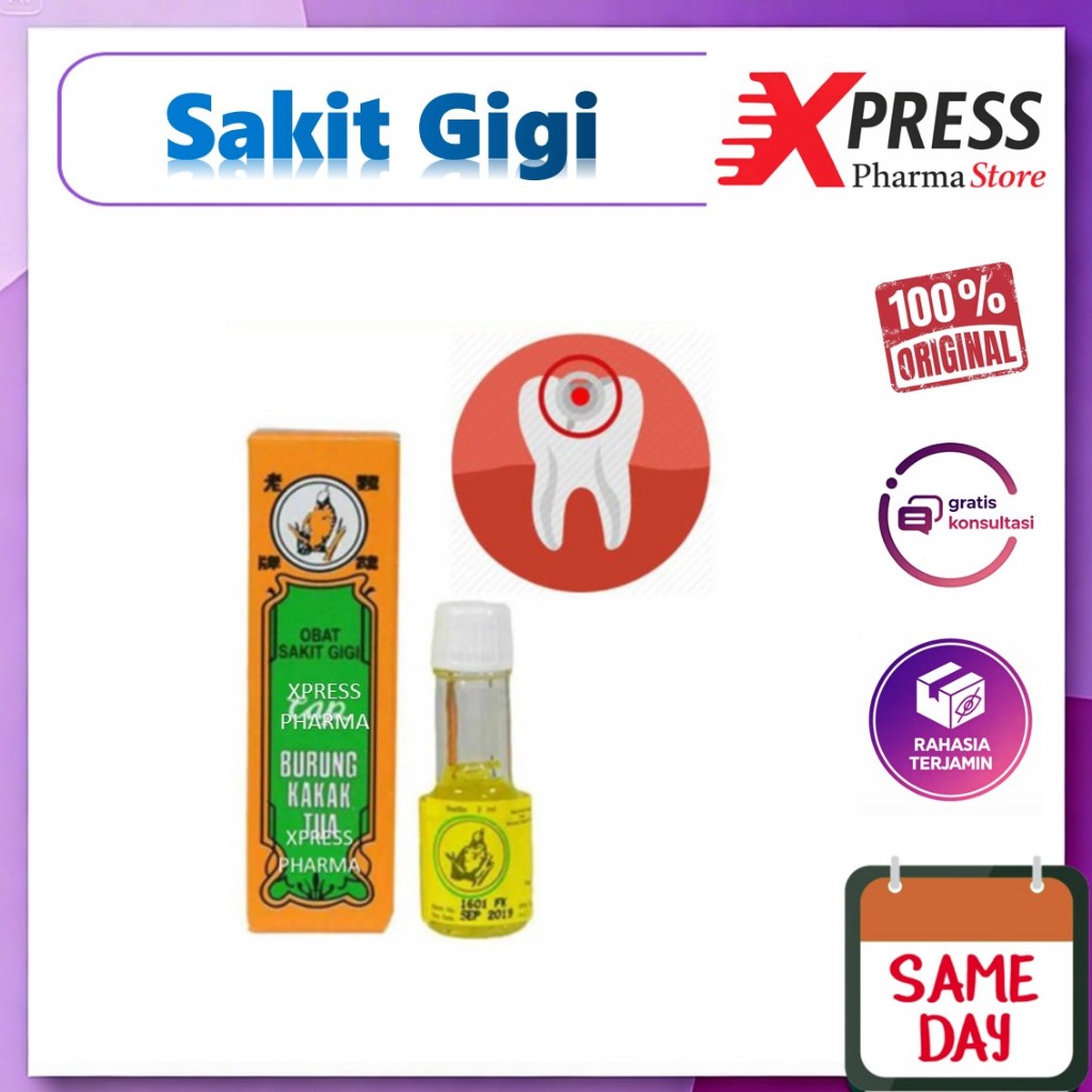 XPRESS  Obat Sakit Gigi Berlubang Cap Burung Kakak Tua Kakaktua kakatua