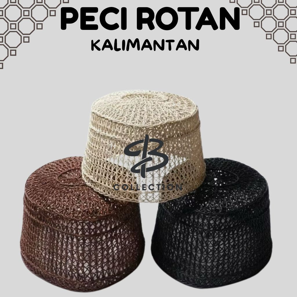Peci Rotan Kalimantan Handmade Premium Pria – Songkok Anyaman Unik Ringan Nyaman