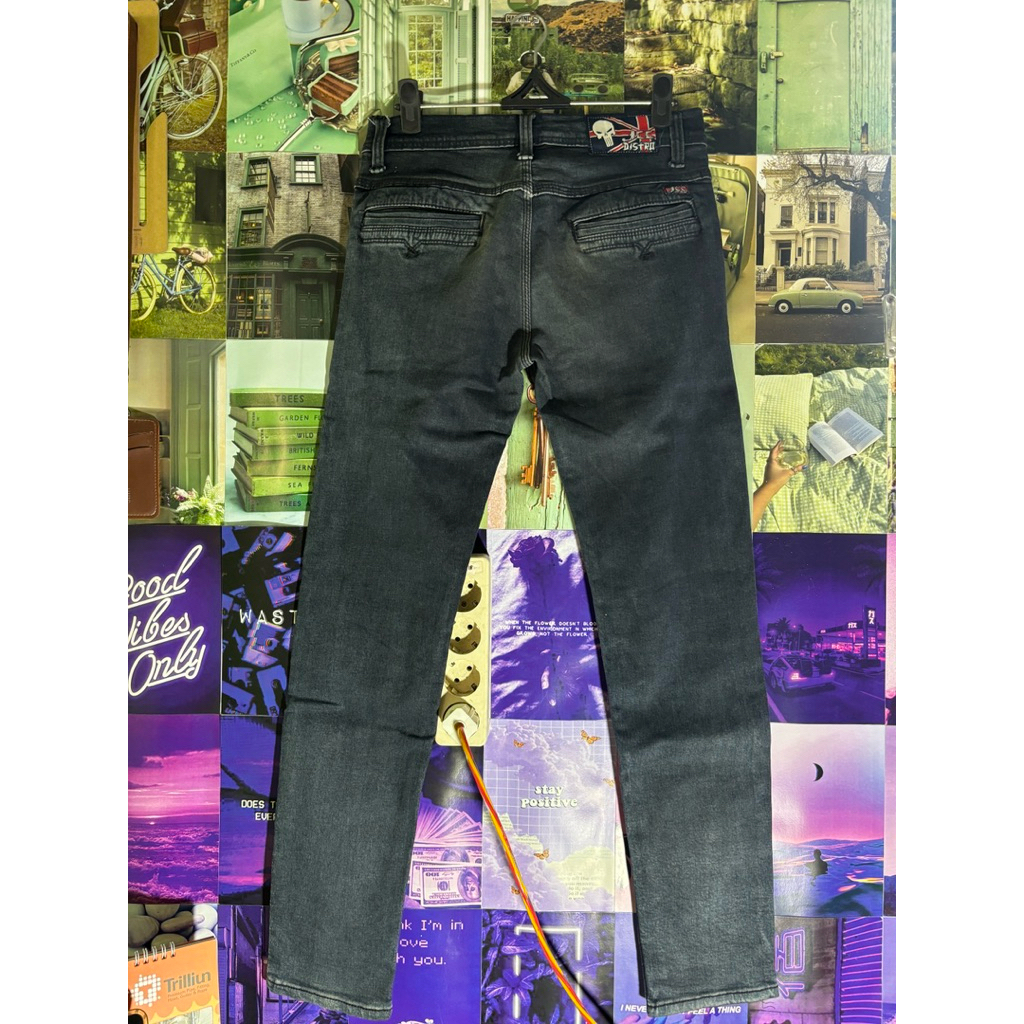 JCC Distro Navy Washed Jeans Size 28 Preloved