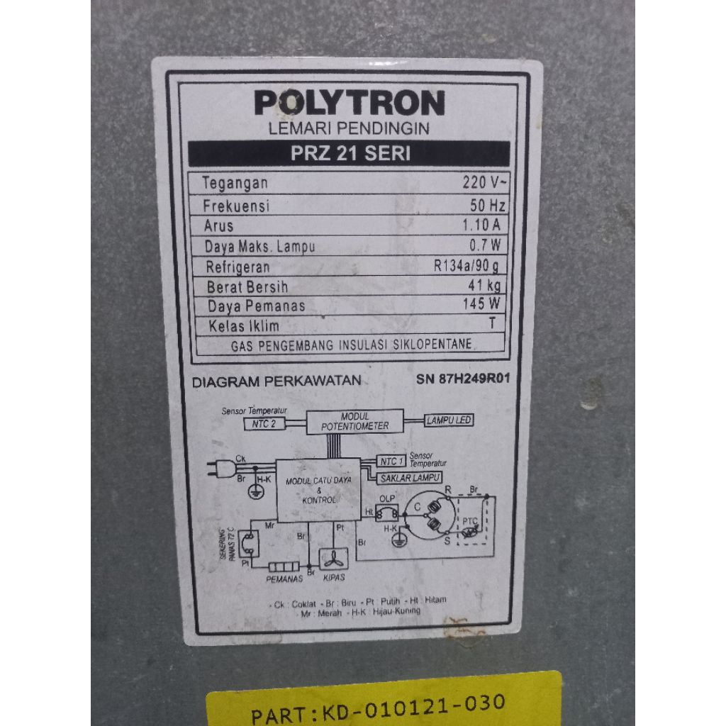 modul kulkas polytron PRZ211GS copotan