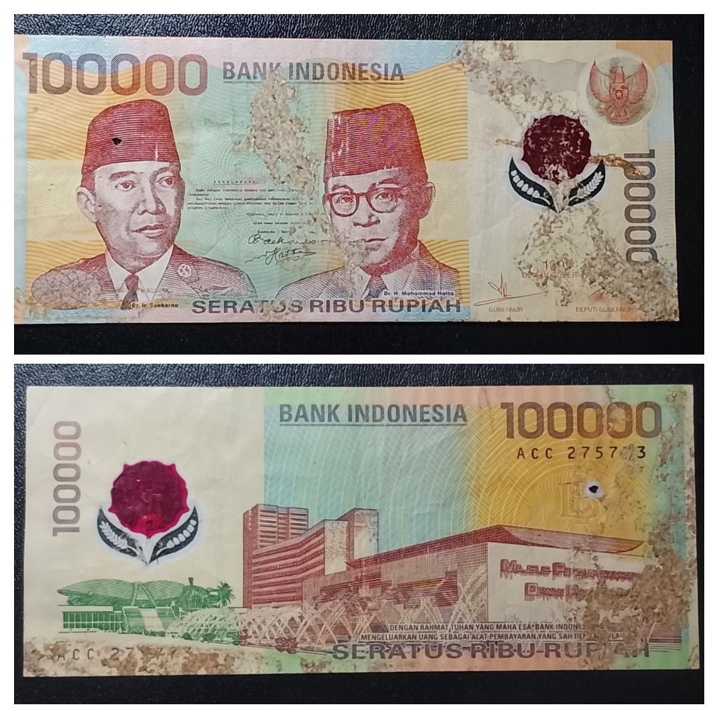 uang kuno indonesia 100k polymer p3487