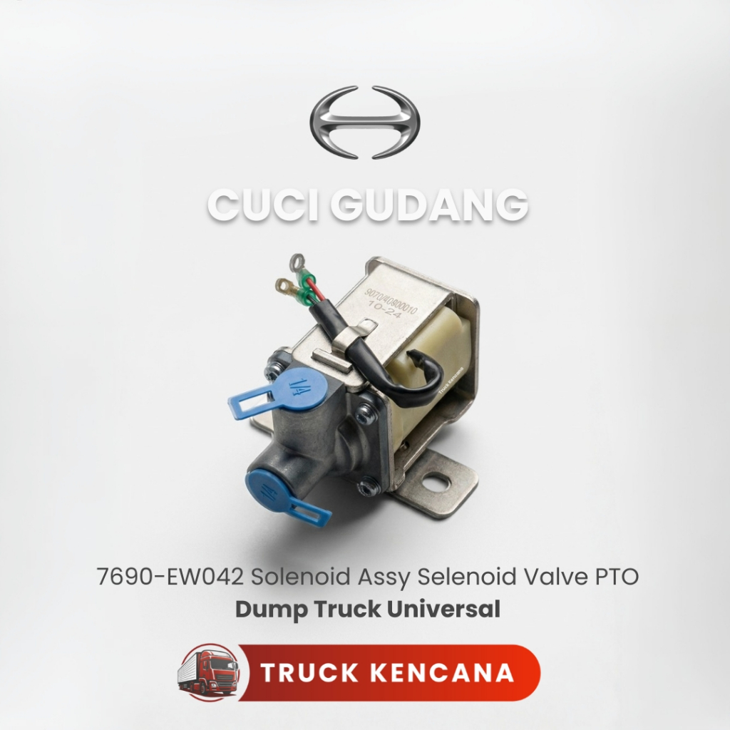Solenoid Assy Selenoid Valve PTO 24V Dump Truck Universal Kode Part 27690-EW042 Suku Cadang Truck Ke