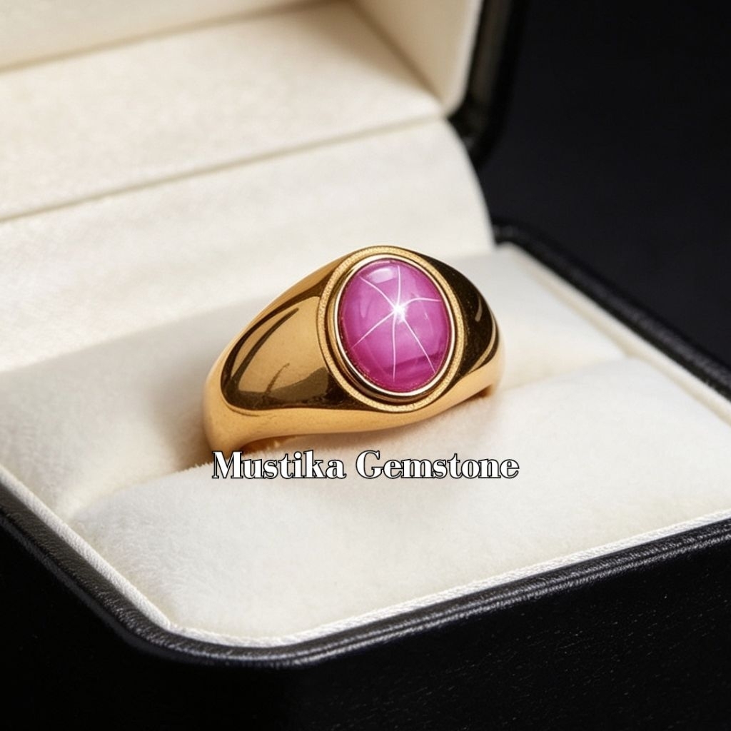 CINCIN BATU AKIK AMERICAN STAR BLUE 6 STAR