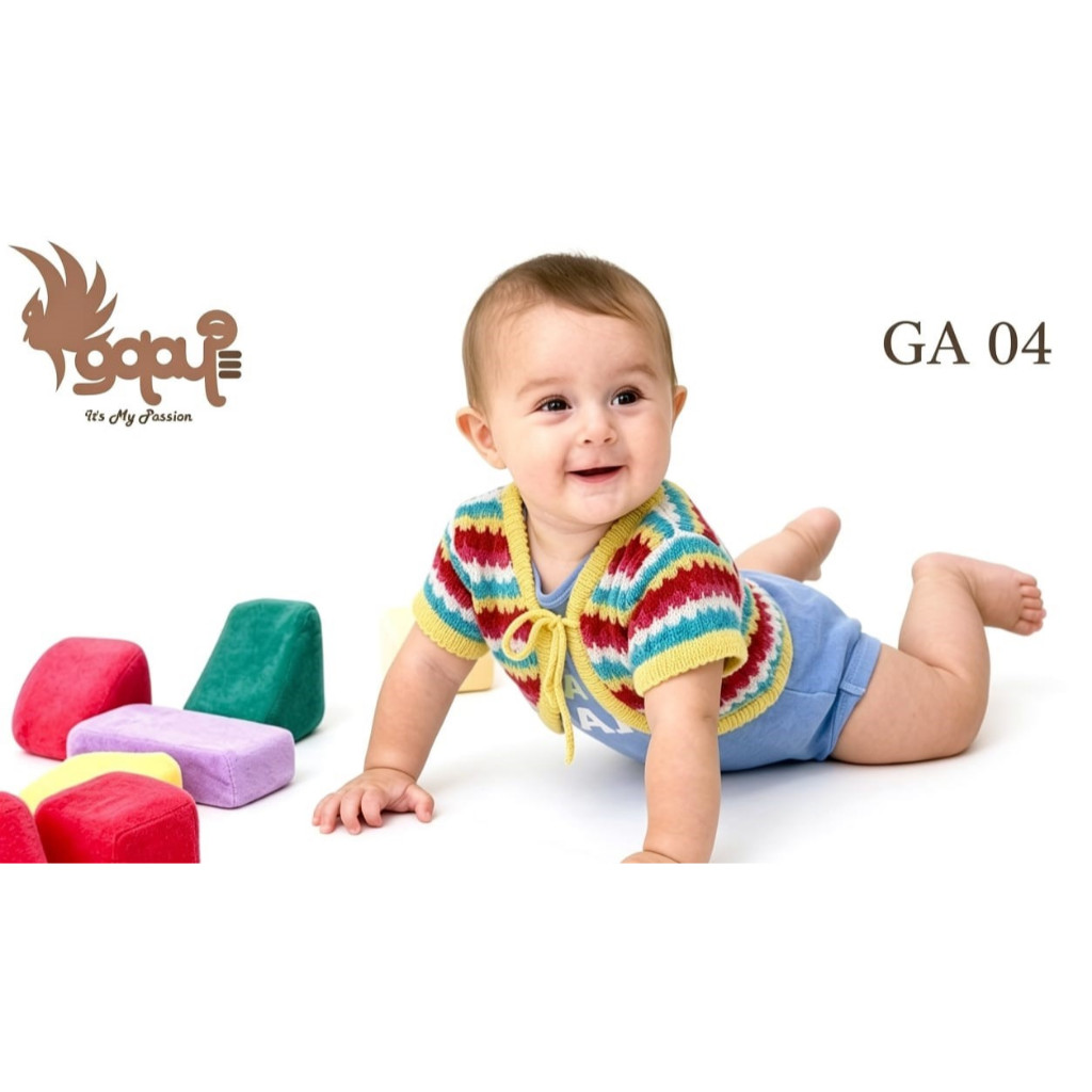 GA 04 Galaule Store Rompi Cardigan Rajut Baby "rainbow Series" - Outer Gemoy si kecil