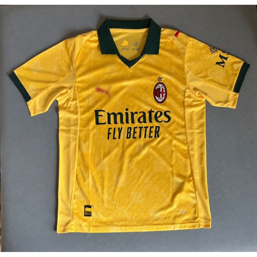 “Jersey AC Milan 2026 Away & Third Kit Putih Kuning – Baju Bola Terbaru Premium Dryfit Grade Ori Ret