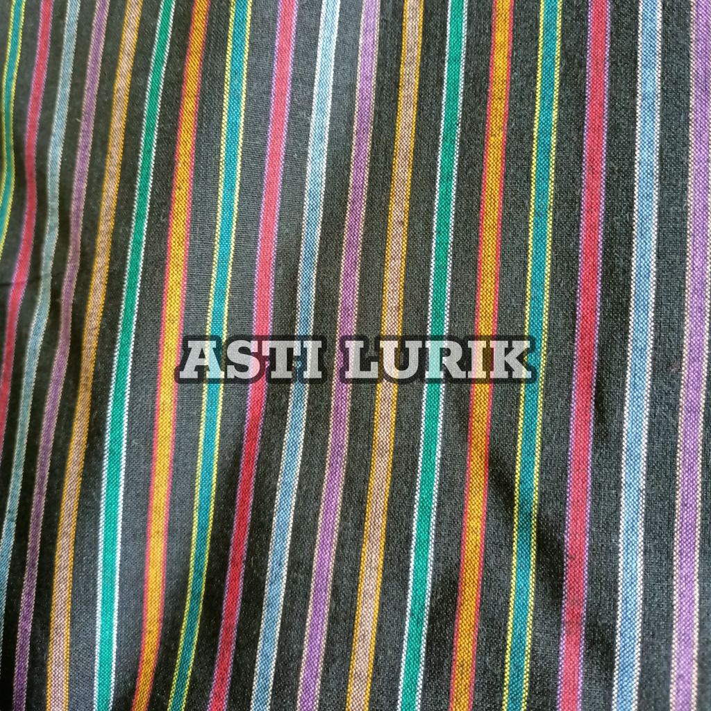 Kain Tenun Lurik ( 200 x 105 110 ) . Kain Tenun Lurik Hitam Pelangi ,  Kain Tenun Lurik Colorfull Ka