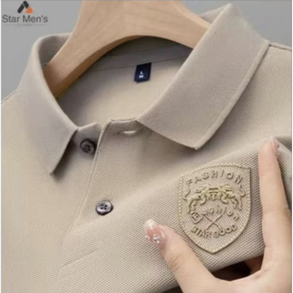 Kaos Polo Pria Oversized STARGOODFASHION BORDIR/baju kaos kerah pria/Kemeja Pria Lengan Pende kancin