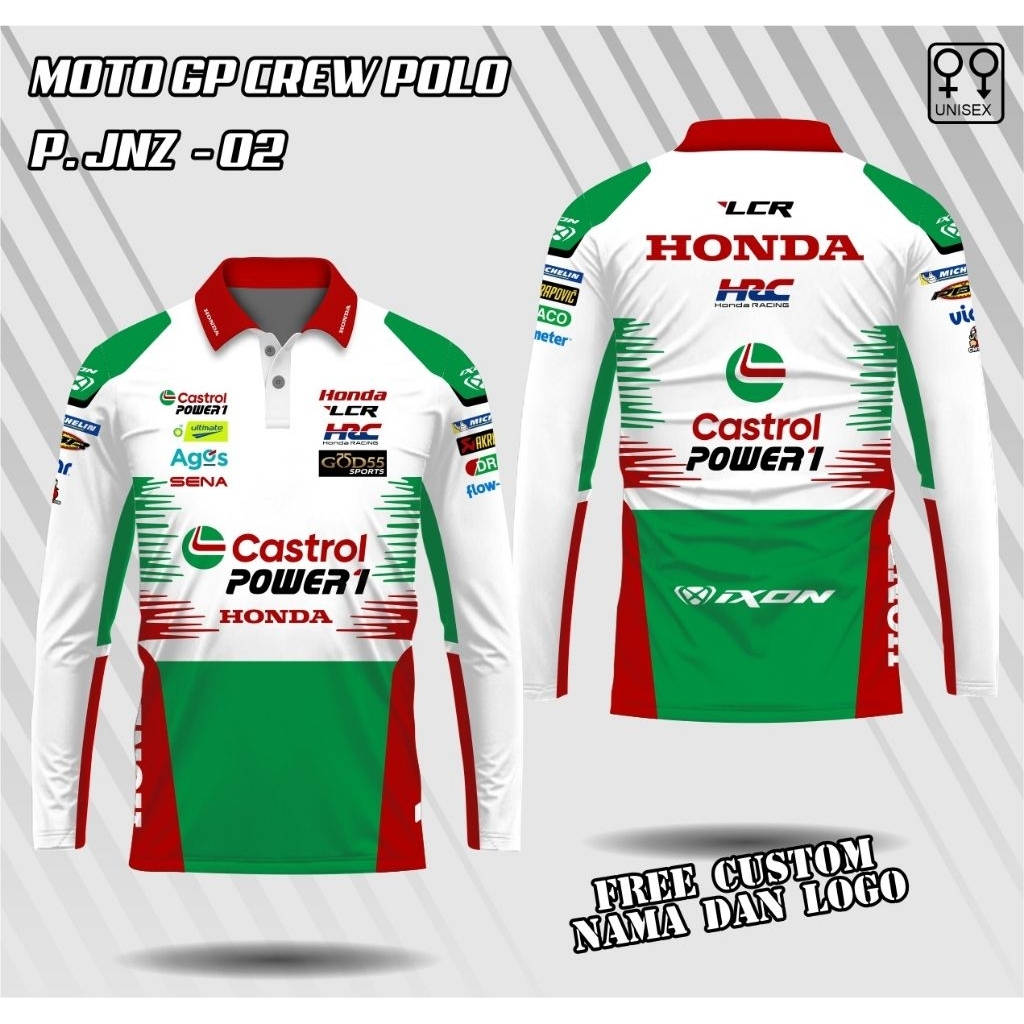 jersey polo honda LCR JOHANN ZARCO TEAM lengan panjang