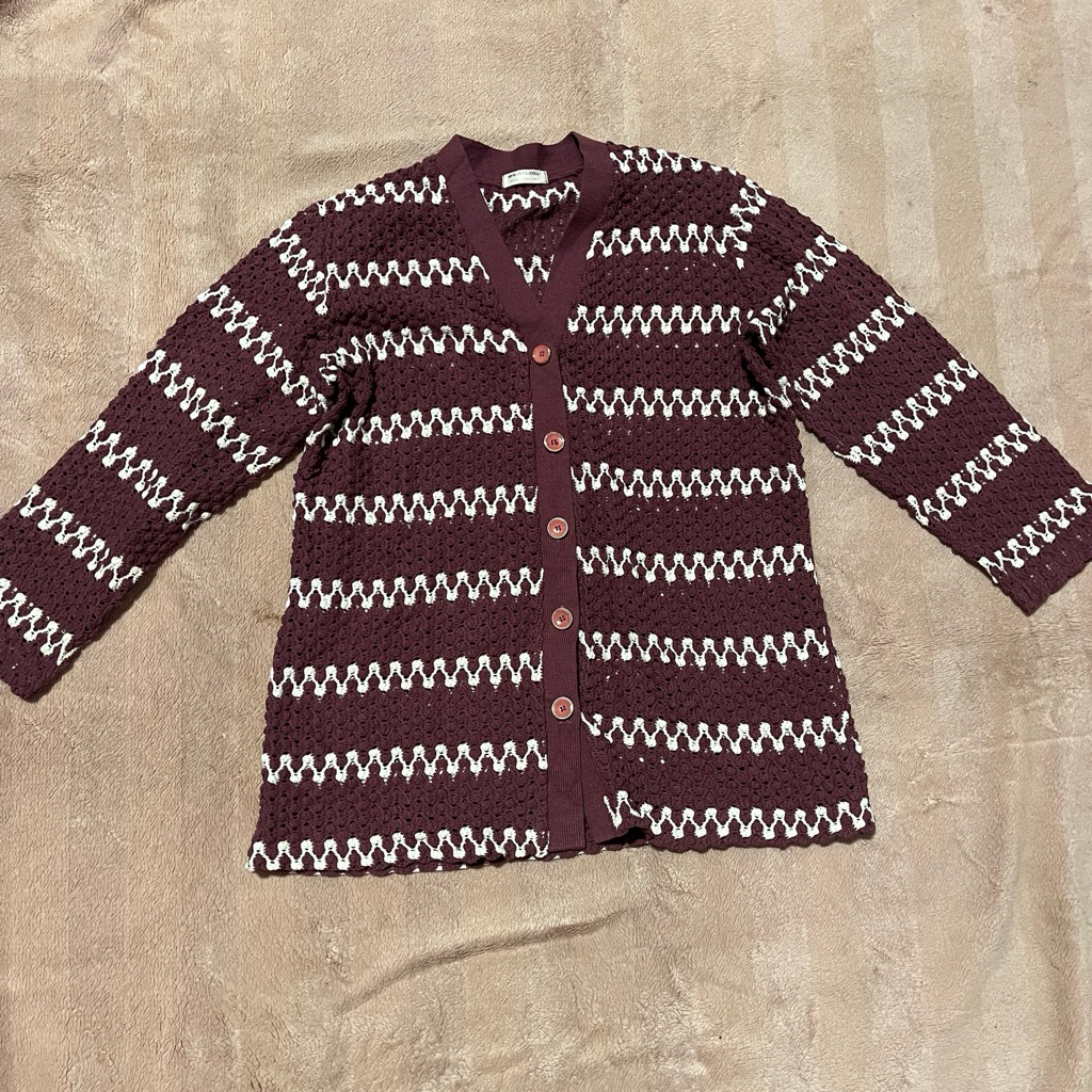 atasan baju wanita outer cardigan ungu