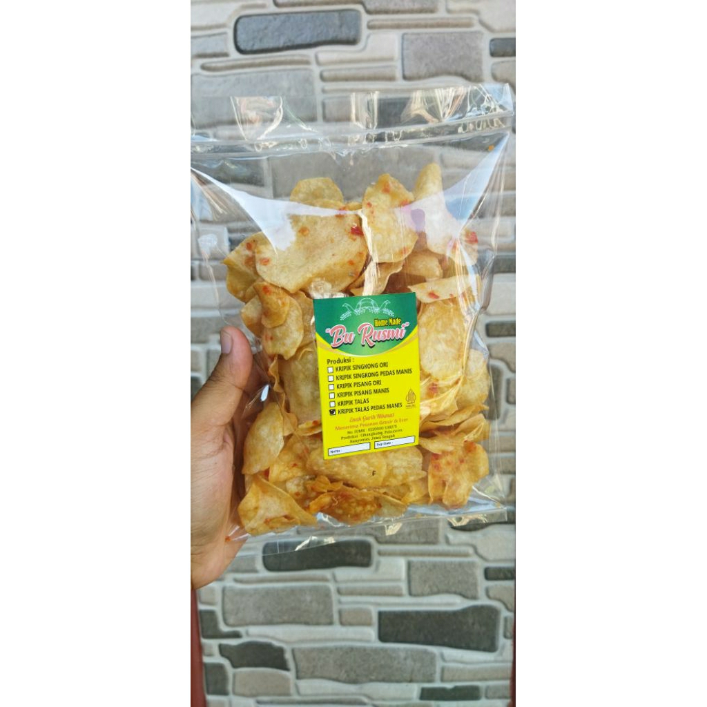 KERIPIK TALAS PEDAS MANIS | TALAS PEDAS