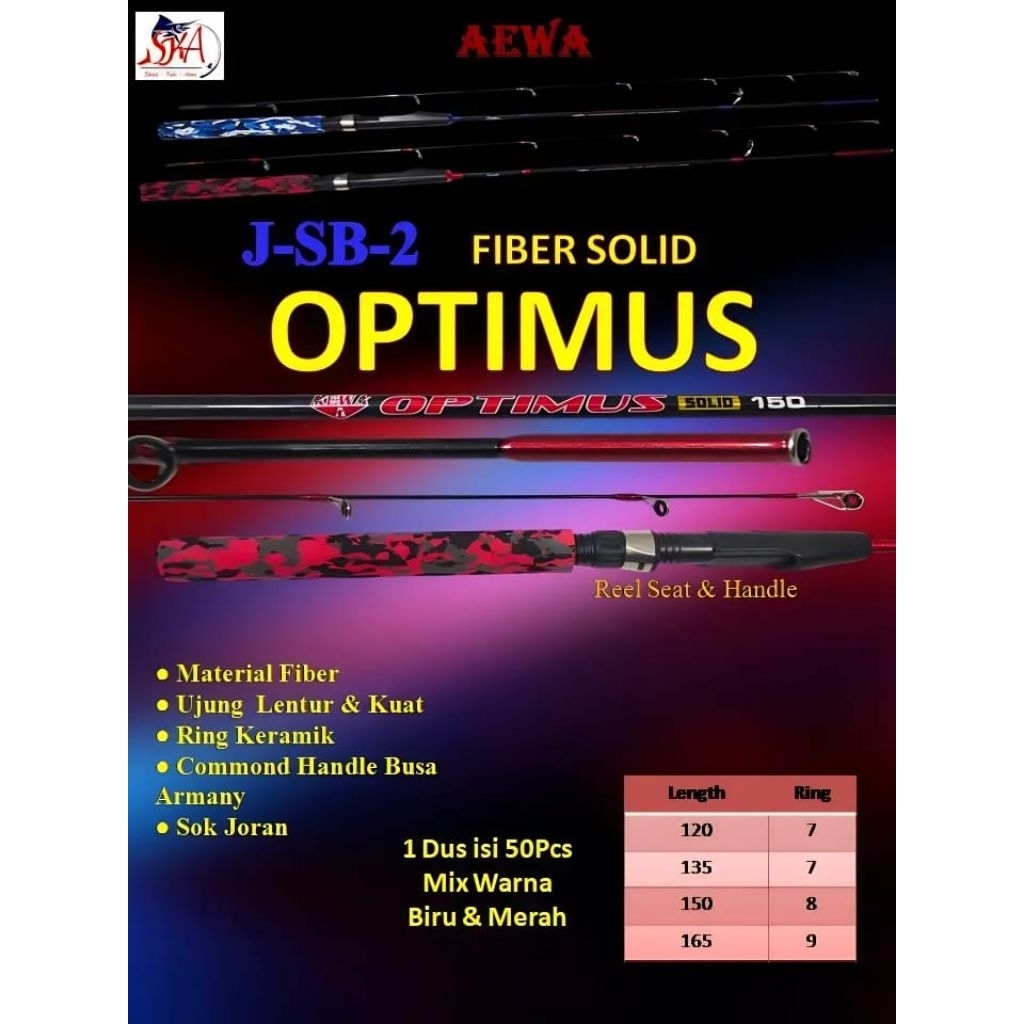 JORAN FIBER AEWA OPTIMUS 120 135 150 165 UJUNG LENTUR