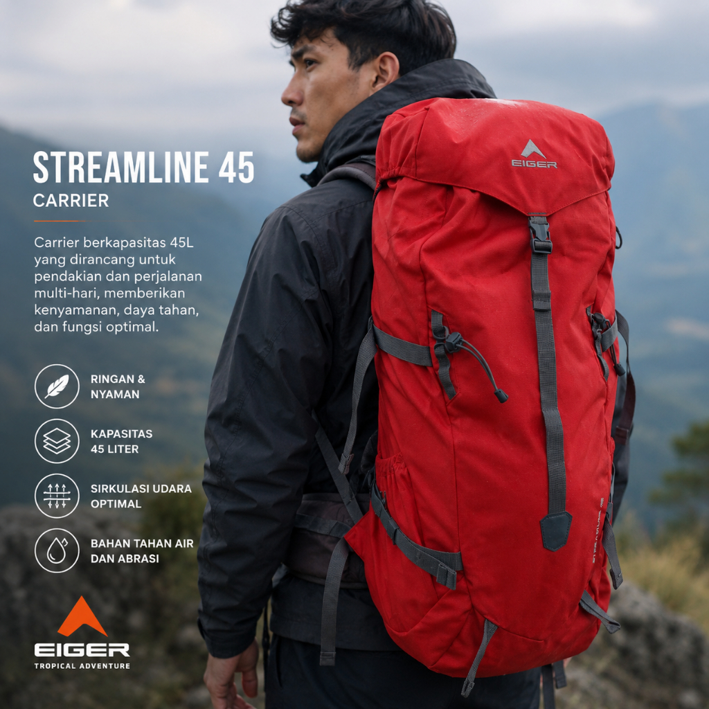 TAS CARRIER EIGER STREAMLINE 45 - LIKE NEW