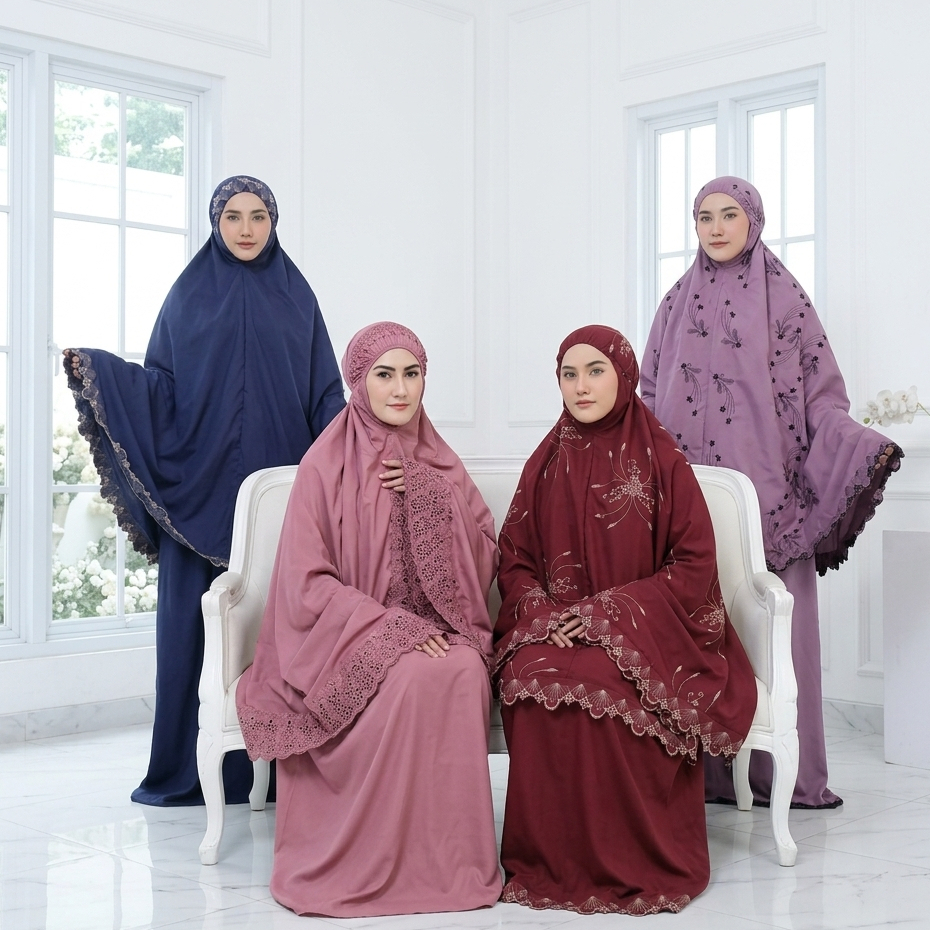 Mukena Dewasa Khodijah Ukuran Dewasa Jumbo Bahan Katun premium