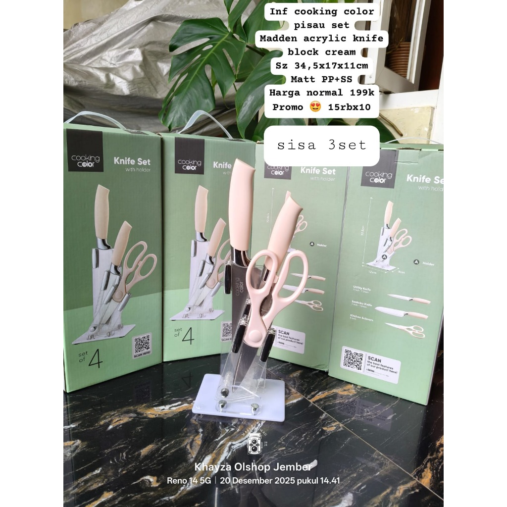 informa Promo cooking color pisau set Madden Acrylic knife
