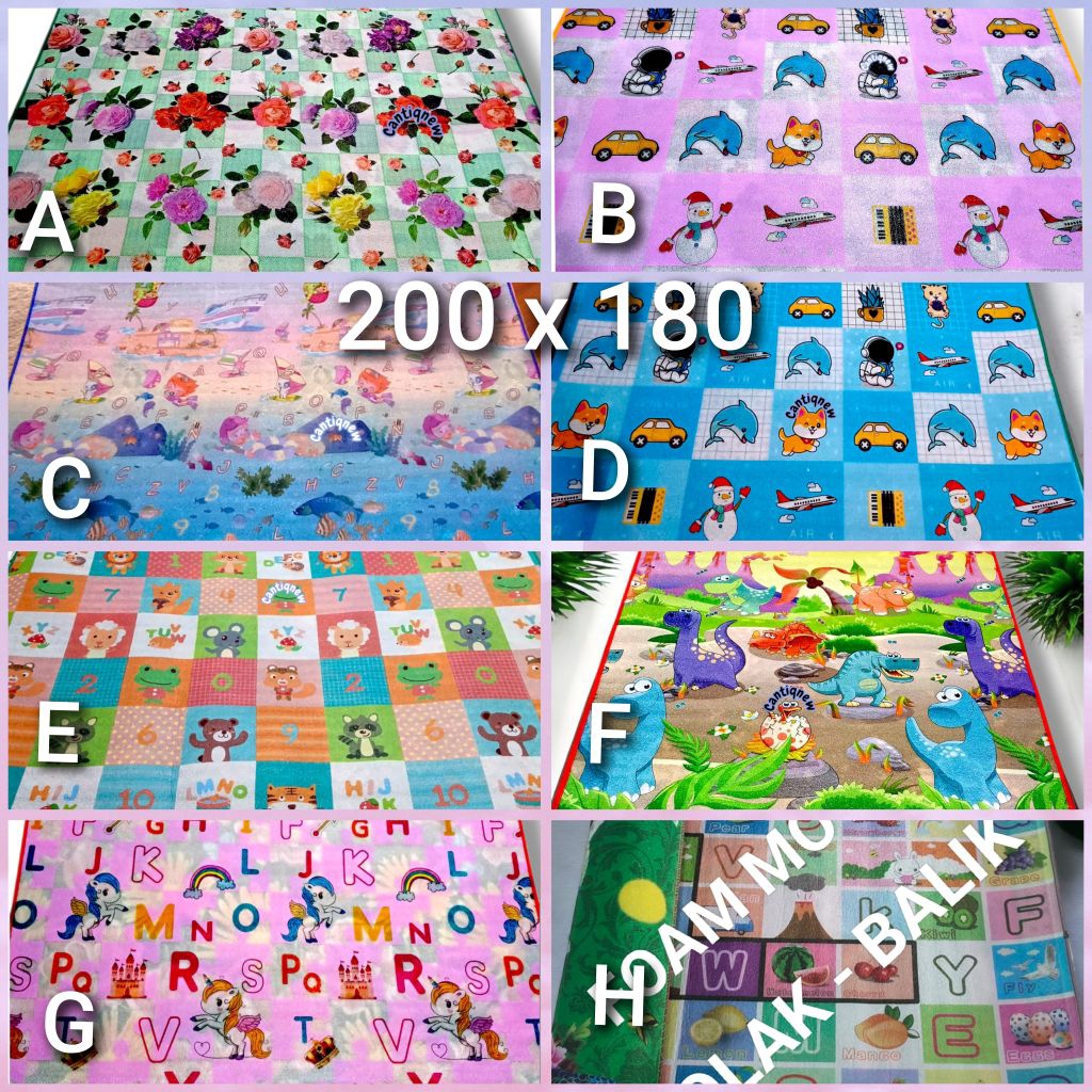 KARPET LANTAI FOAM PE MOTIF BOLAK BALIK JUMBO  / KARPET FOAM TEBAL BOLAK BALIK MOTIF BEDA