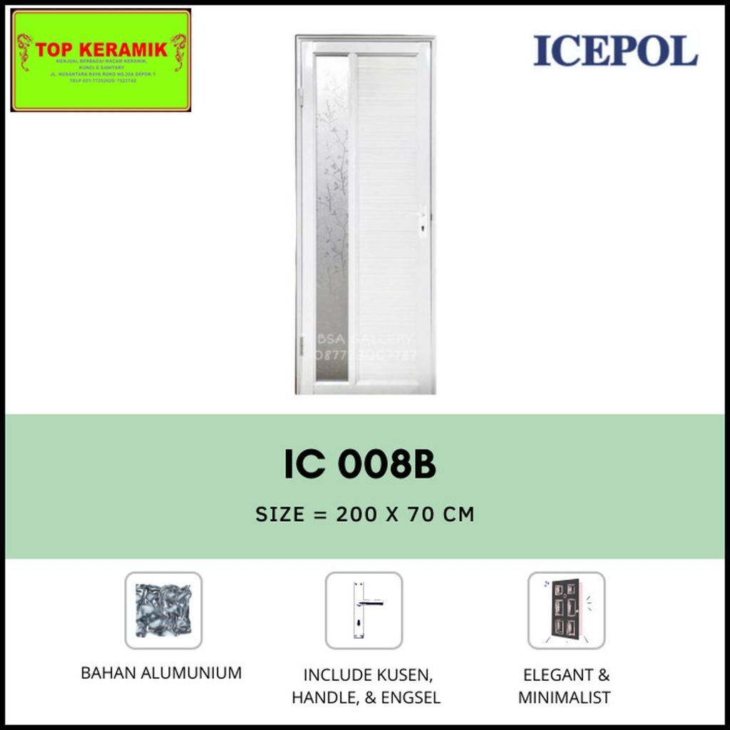 Pintu Kamar Mandi Aluminium Icepol IC-008B Putih