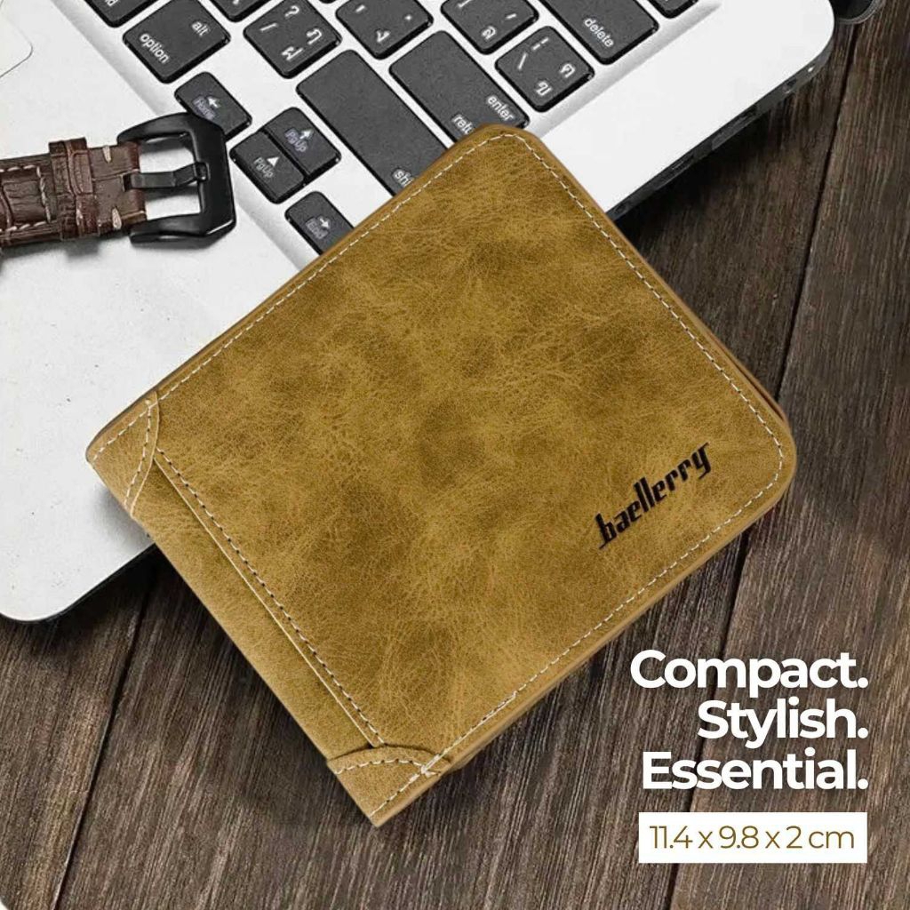 Baellerry Dompet Kulit Pria Bahan Nubuck
