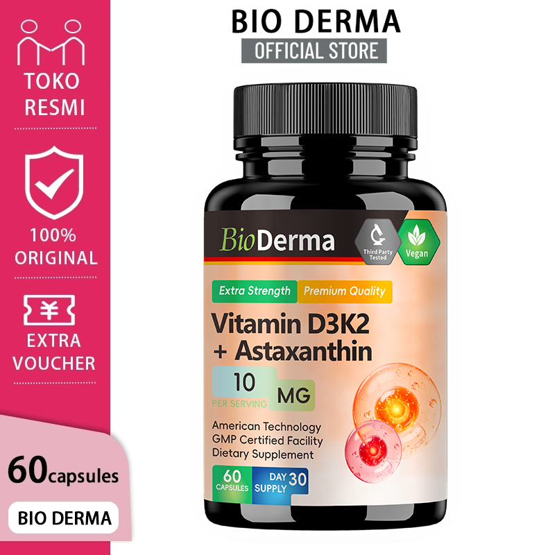 Bioderma D3K2 + Astaxanthin, sinergi vitamin & antioksidan, dukung kesehatan tulang dan kulit