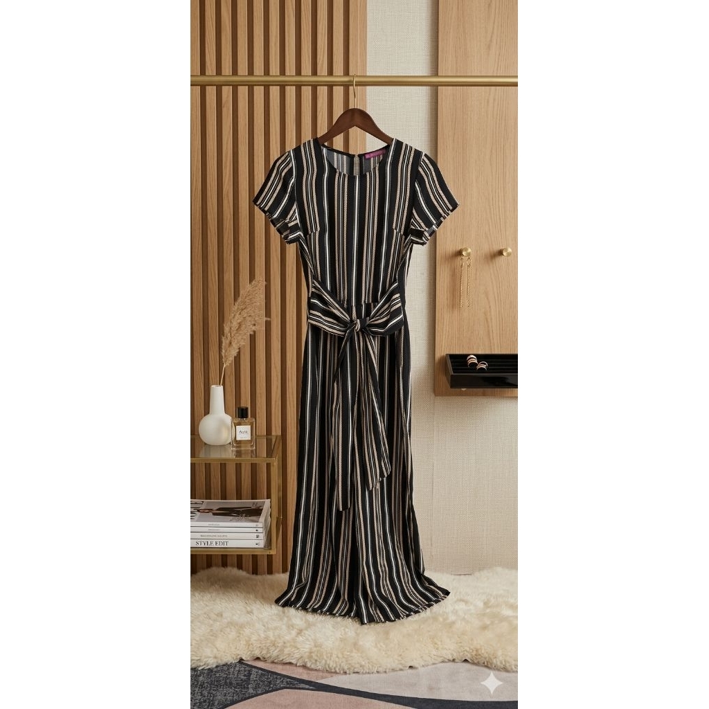 (SECOND) Monocrome Belt Jumpsuit by Cardinal