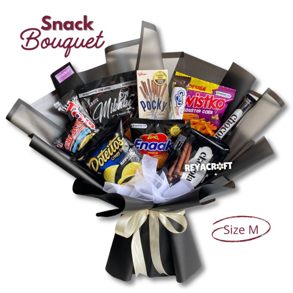 REYACRAFT Buket Snack Hitam | Buket Snack 75rb | Snack bouquet | Buket Snack Setiabudi bandung
