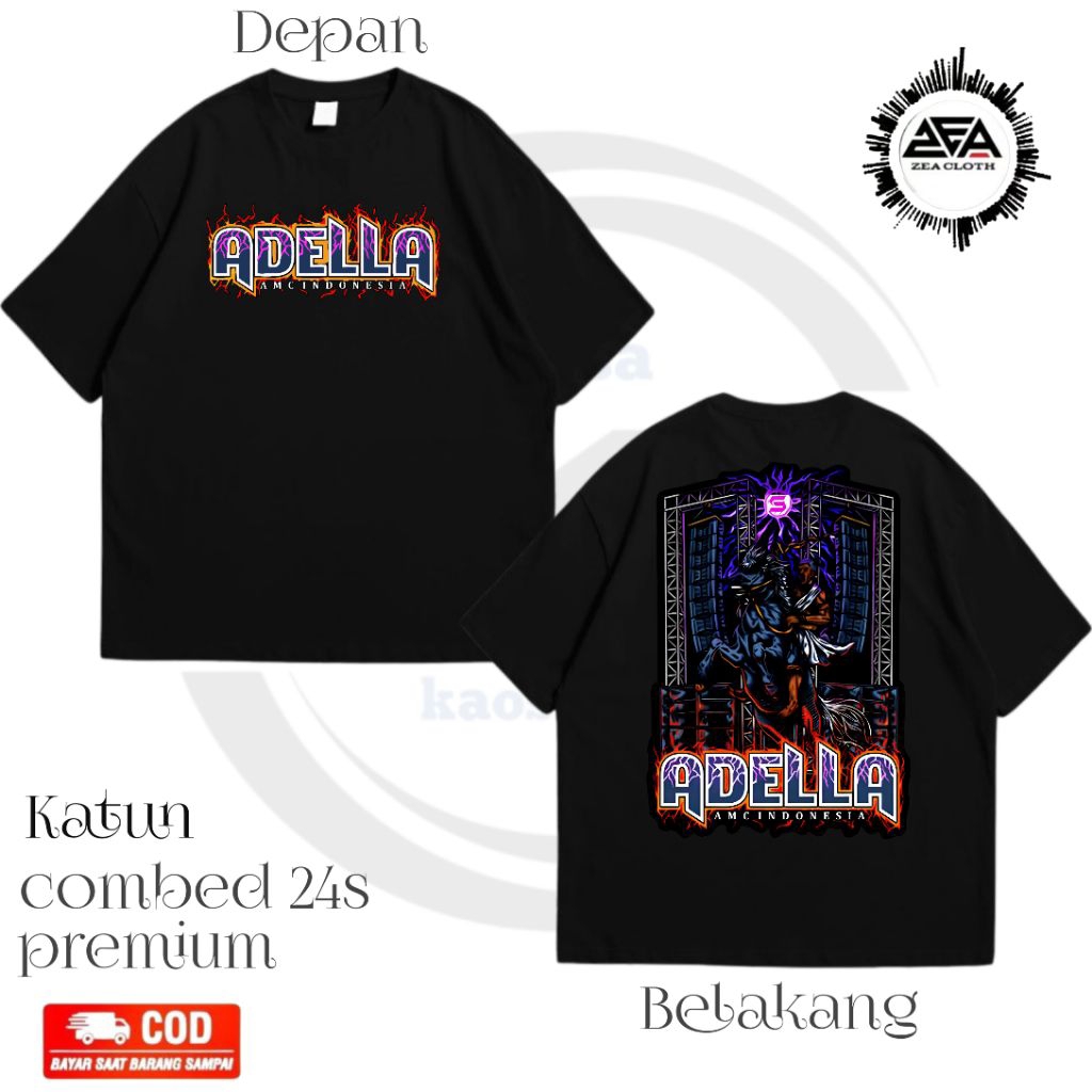Kaos Adella AMC / Baju T-SHIRT Adella Musik Dangdut koplo Adella Pria Wanita Lengan Pendek