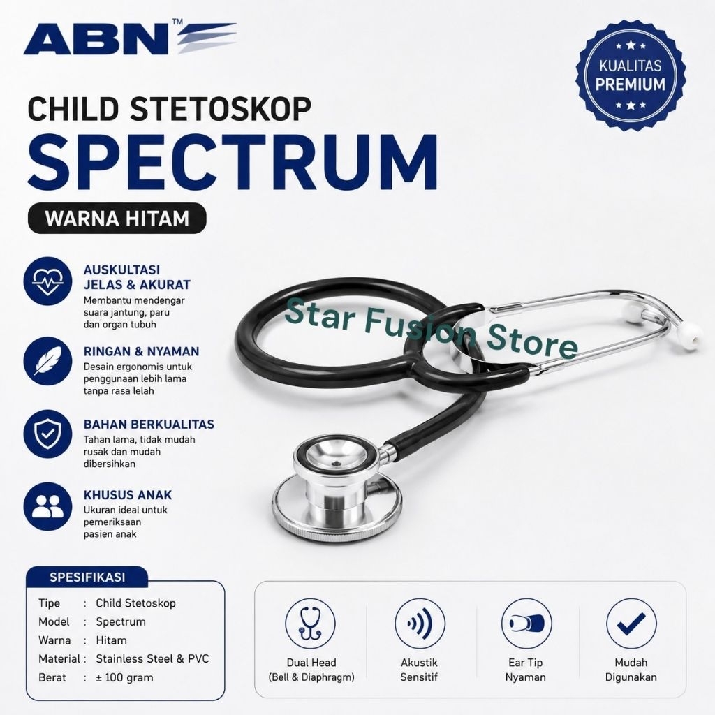 ABN Spectrum Stetoskop Child Hitam