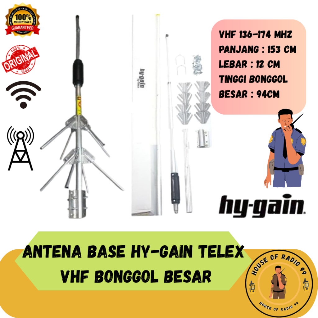 Antenna Telex Hygain V2R VHF Single Band 136-174 MHz Antena Outdoor Radio Rig Base Ht V2r