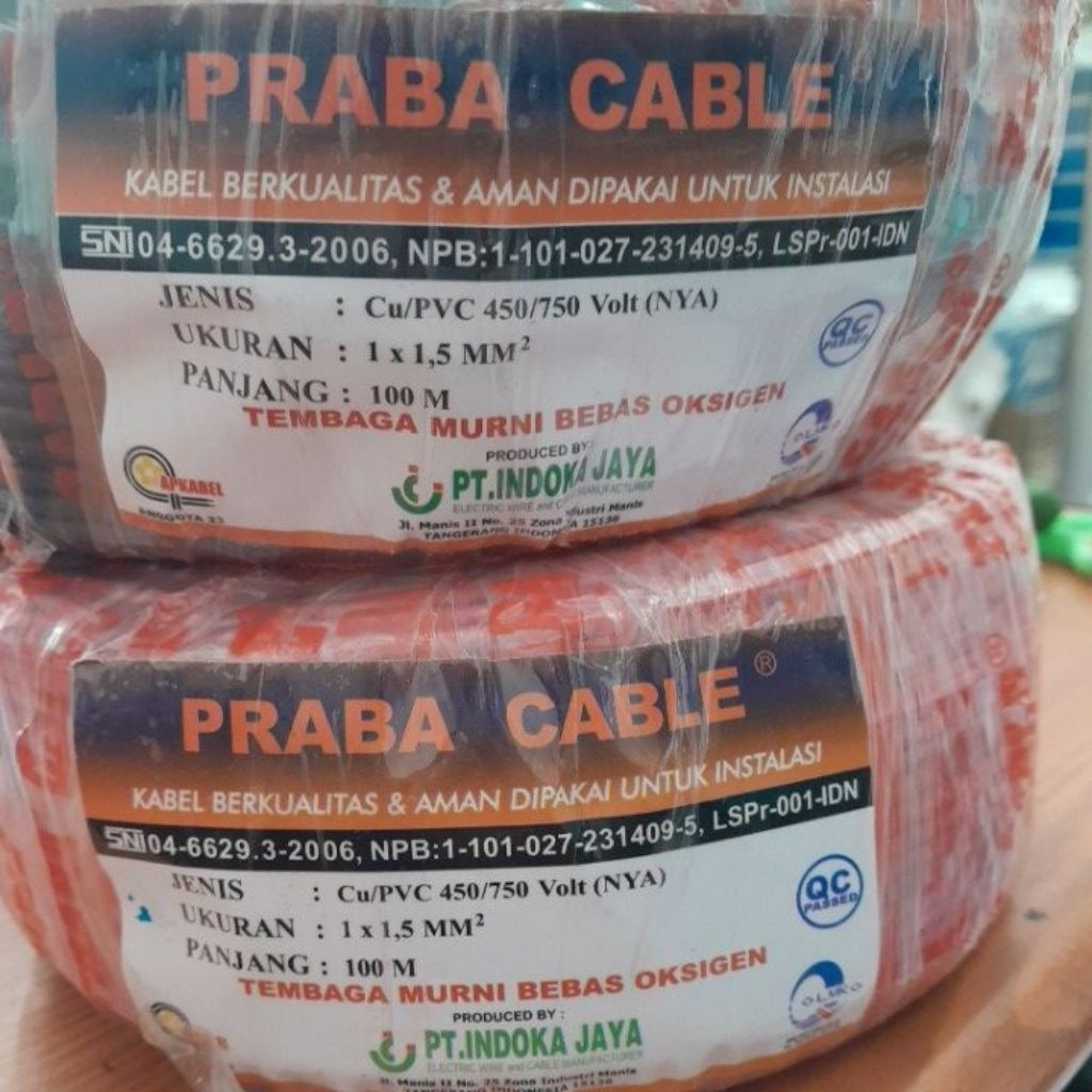 kabel NYA 1x1,5 Praba 100m